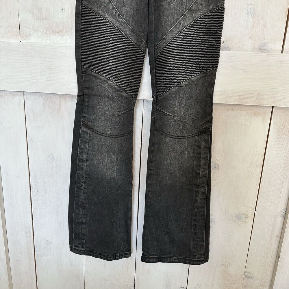 Free‎ People We The Free Vector Moto Flare Jeans Distressed Black Size 25 NWT - Picture 5 of 14
